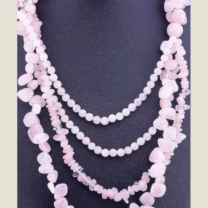 🏷️️ Намисто Рожевий кварц 62 см ss_13465