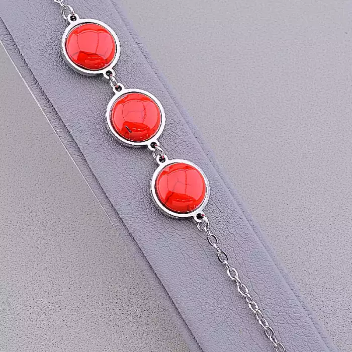 🏷️️ Браслет з карабіном Корал 19 см ss_50525