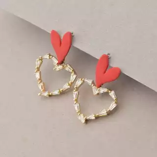 Сережки пусети Xuping Фіаніт (позолота 18к)