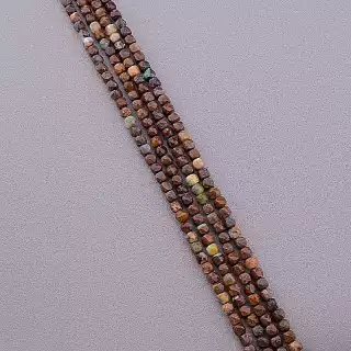 Намистини Хризопраз 39 см на нитці (натуральне каміння, без застібки) квадратної форми