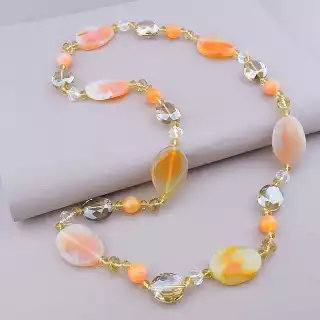 Намисто Агат, Чеський кришталь 90 см