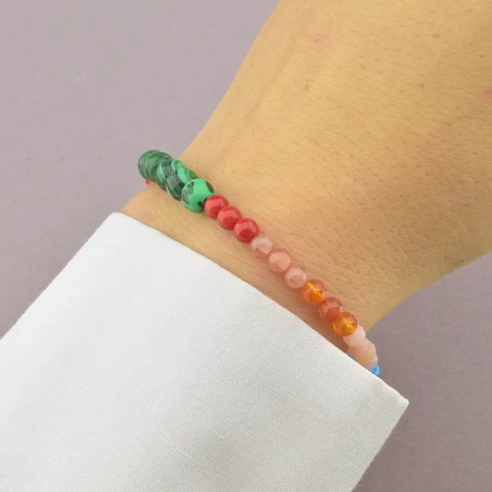 🏷️️ Браслет на магнітній застібці Самоцвіти 19,5 см ss_84737