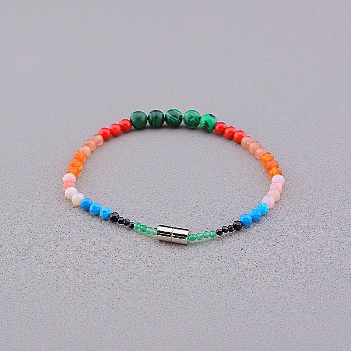 🏷️️ Браслет на магнітній застібці Самоцвіти 19,5 см ss_84737