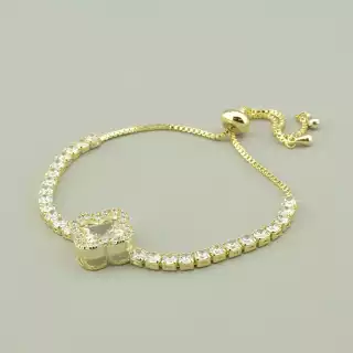 Браслет регульований Saiya Фіаніт 17 см. (позолота 18к лимонна)