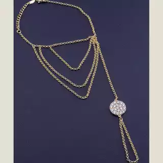 Браслет з карабіном Xuping Фіаніт 18 см (позолота 18к)