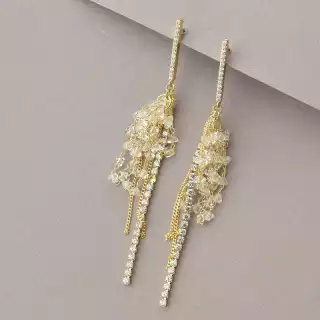 Сережки пусети Xuping Фіаніт (позолота 18к)