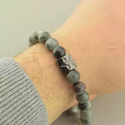 🏷️️ Браслет резинка Орлинне око 20 см. Хром F-101709