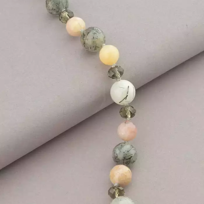 🏷️️ Намисто Волосатик, Опал, Чеський кришталь 54 см. (срібло 925 проба) ss_94415