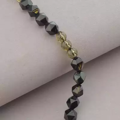 🏷️️ Намисто Агат, Раухтопаз 56 см. F-94617