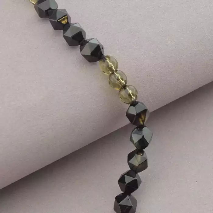 🏷️️ Намисто Агат, Раухтопаз 56 см. ss_94617