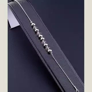 Браслет з карабіном Stainless Steel Рожевий кварц 18 см