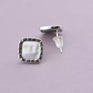 Сережки пусети Xuping Перламутр (родій)