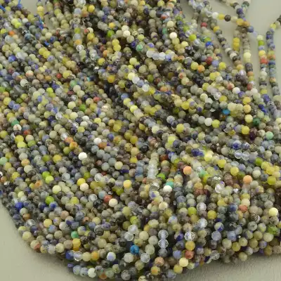 🏷️️ Намистини Самоцвіти 38 см. 3,2мм. на нитці (натуральне каміння, без застібки) F-103247