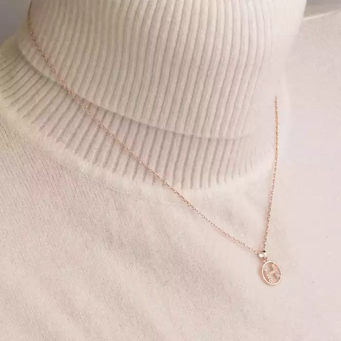 🏷️️ Підвіска + Сережки Saiya Фіаніт 40 см. (позолота 18к (рожева)) ss_96223