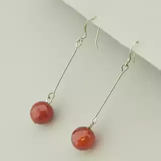 Сережки довгі петля Сердолік