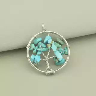 Кулон дерево Бірюза 28x28мм.