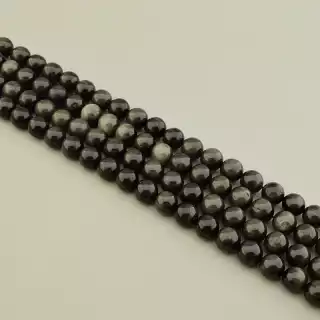 Намистини з орлиним оком (сіра, 39 см, кульки 10,5 мм)