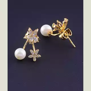 Сережки пусети Xuping Майорка (позолота 18к)