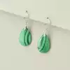 🏷️️ Сережки петля малахіт (45х15 мм, петля, срібло 925 проба, зелений) F-105109