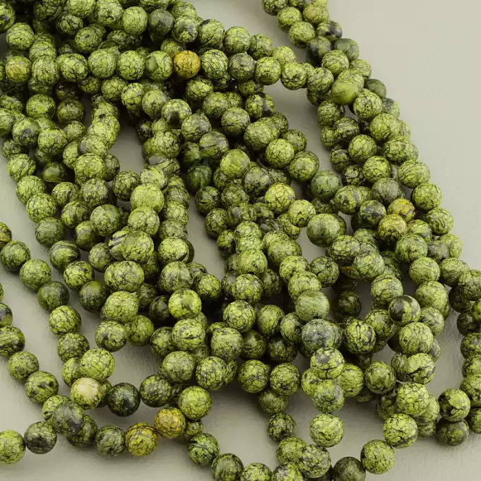 🏷️️ Намистини Змійовик 38 см 6.5 мм. (без застібки) F-105421