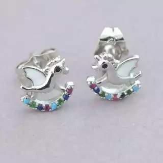 Сережки пусети Xuping Фіаніт (родій)