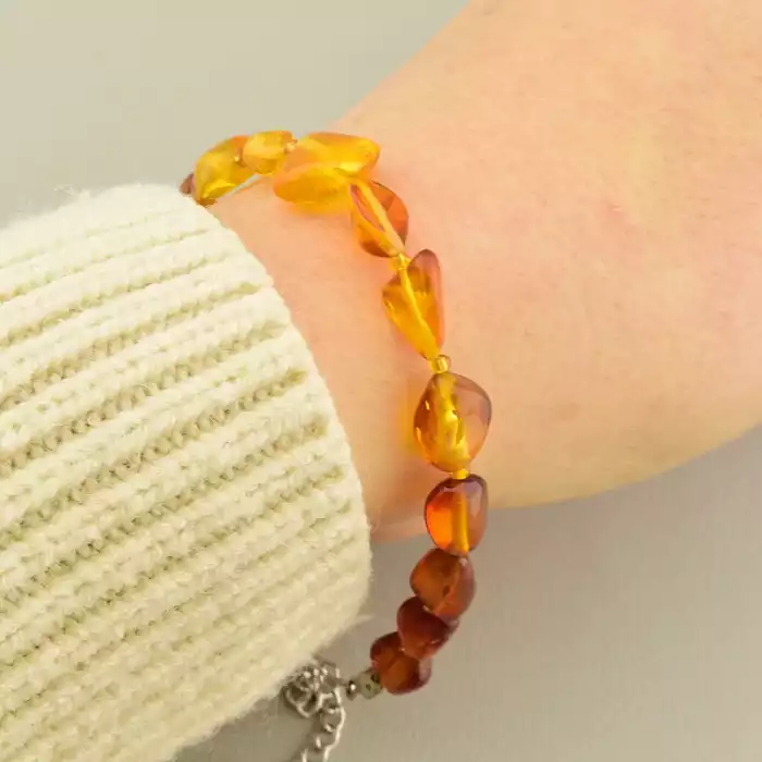 🏷️️ Браслет на карабіні Янтар 19 см F-105925