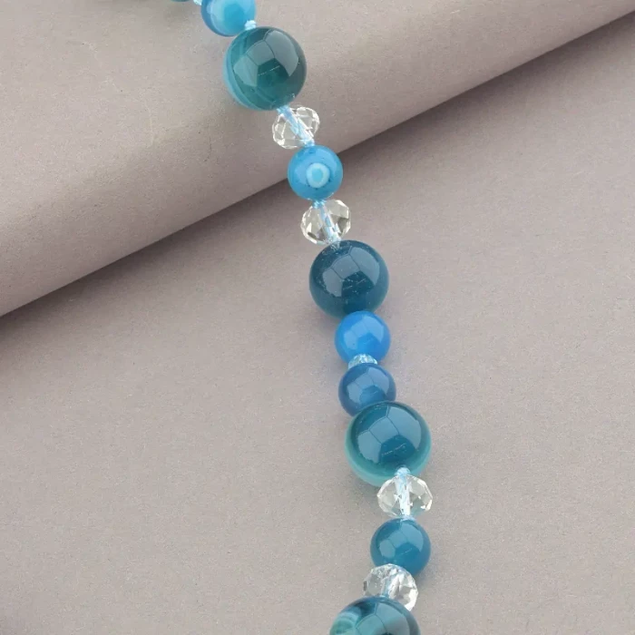 🏷️️ Намисто Агат сталь 57 см. ss_91143