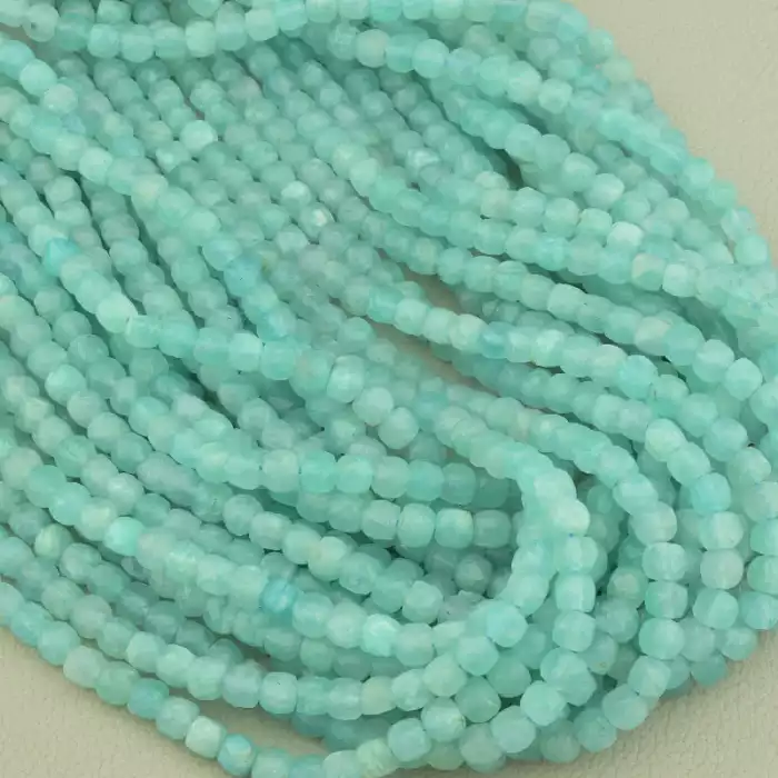 🏷️️ Намистини Амазоніт 39 см. на нитці (натуральне каміння, без застібки) ss_98225