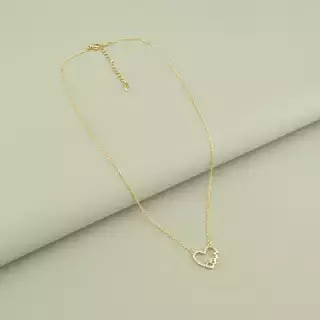 Підвіска серце Xuping Фіаніт 40 см (позолота 18к)