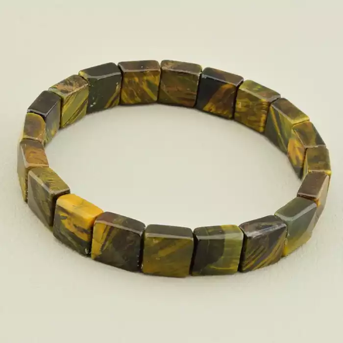 🏷️️ Браслет на резинці Тигрове око 19.5 см ss_106130