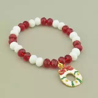 Браслет резинка Чеський кришталь, Емаль 18 см.