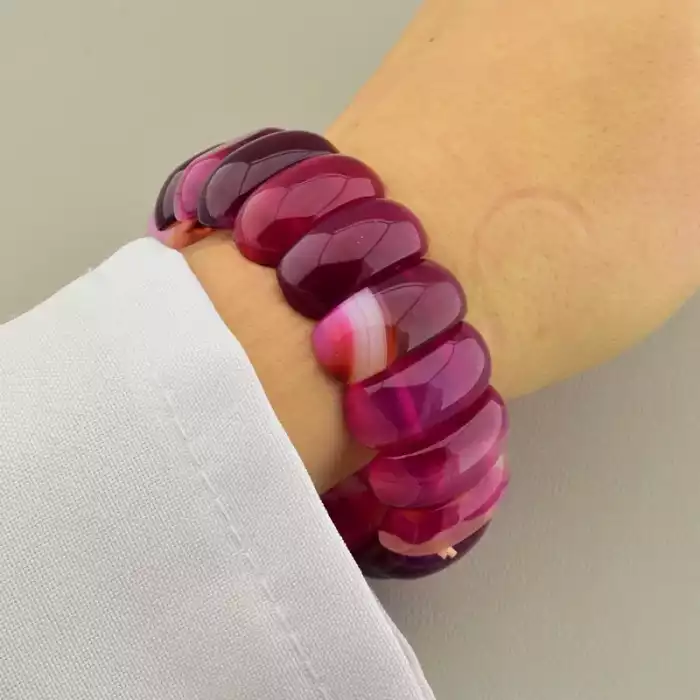 🏷️️ Браслет на резинці Агат 19 см ss_106540