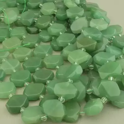 🏷️️ Намистини Нефрит 40 см. на нитці (натуральне каміння, без застібки) F-100262