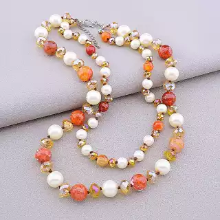 Намисто Агат, Майорка, Чеський кришталь 48 см