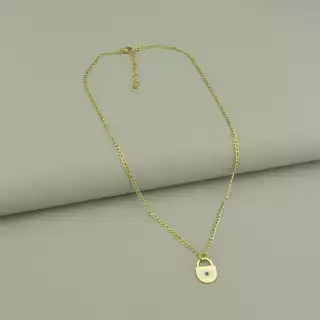 Підвіска замочок Xuping емаль 44 см (позолота 18к лимонна)