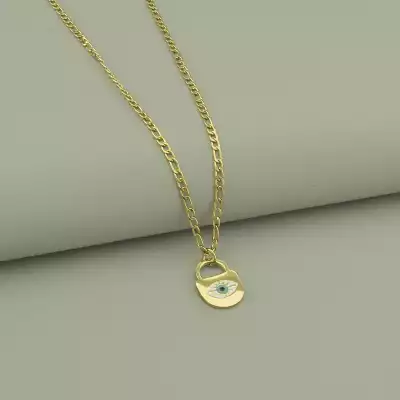 🏷️️ Підвіска замочок Xuping емаль 44 см (позолота 18к лимонна) F-93237