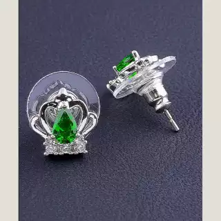 Сережки пусети Big Dipper Фіаніт (родій)