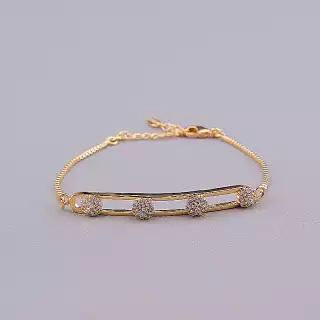 Браслет з карабіном Xuping Фіаніт 16 см (позолота 18к)