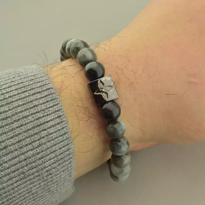 🏷️️ Браслет резинка Орлинне око, Яшма 21 см. Хром ss_101710