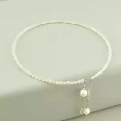 🏷️️ Підвіска Хризоліт, Перли 36 см. F-101910