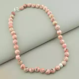 Намисто Родоніт срібло (925 проба) 45 см.