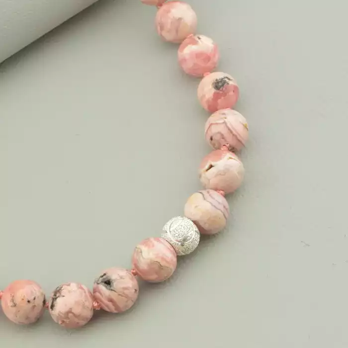 🏷️️ Намисто Родоніт срібло (925 проба) 45 см. ss_94516