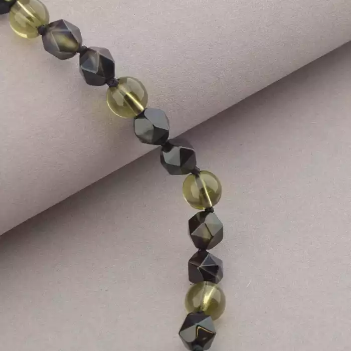 🏷️️ Намисто Агат, Раухтопаз 41 см. ss_94618