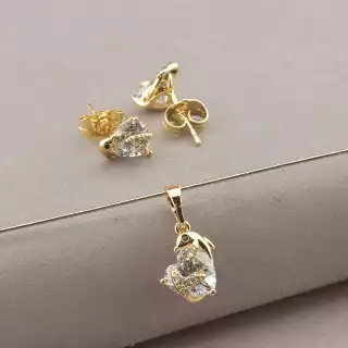 Сережки + Кулон XUPING Фіаніт (позолота 18к)