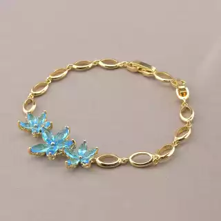 Браслет складний Xuping Фіаніт 17 см (позолота 18к)