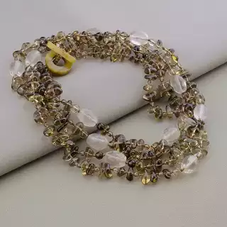 Намисто Гірський кришталь, Раухтопаз 80 см