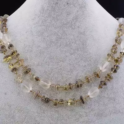 🏷️️ Намисто Гірський кришталь, Раухтопаз 80 см F-80646