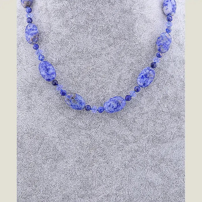 🏷️️ Намисто Содалит, Чеський кришталь 48 см ss_70602