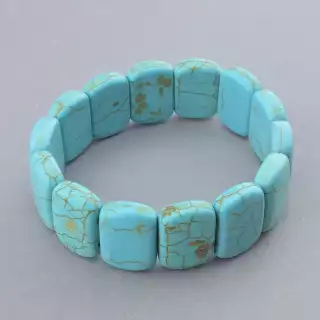 Браслет резинка Бірюза 18 см.