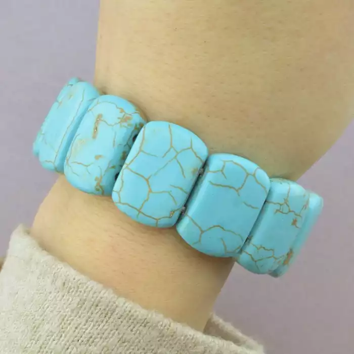 🏷️️ Браслет резинка Бірюза 18 см. ss_91258